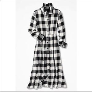 Coldwater Creek Buffalo Check Plaid Maxi Dress